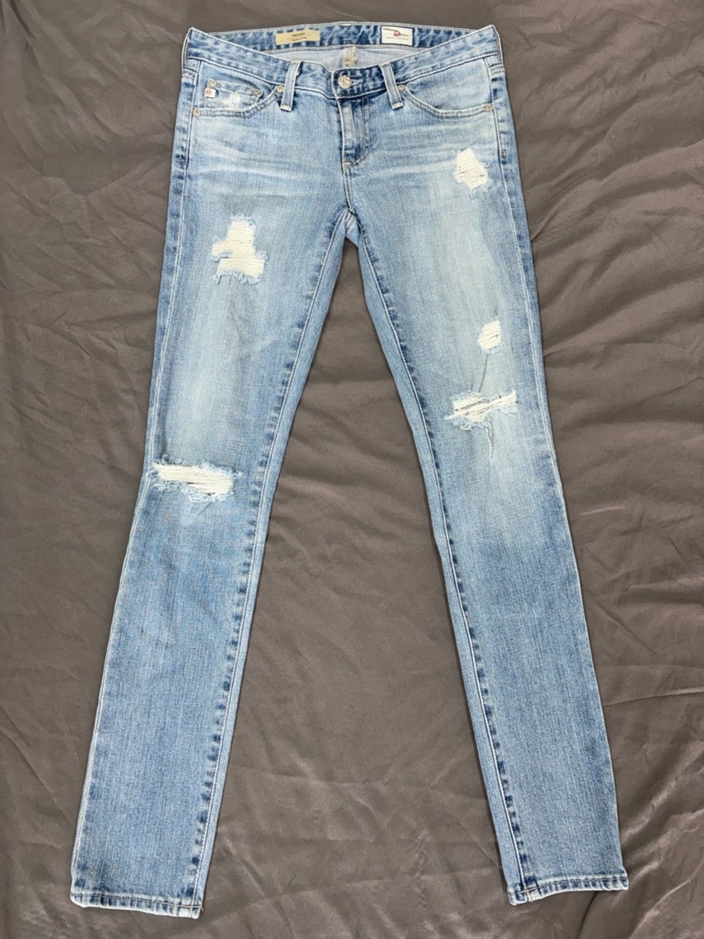 Ag Adriano Goldschmied Light Blue Washed Denim Jeans
